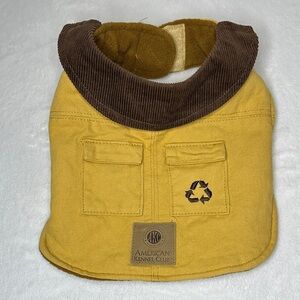 Akc Yellow and Brown Small Dog Canvas Vest with Fleece Lining